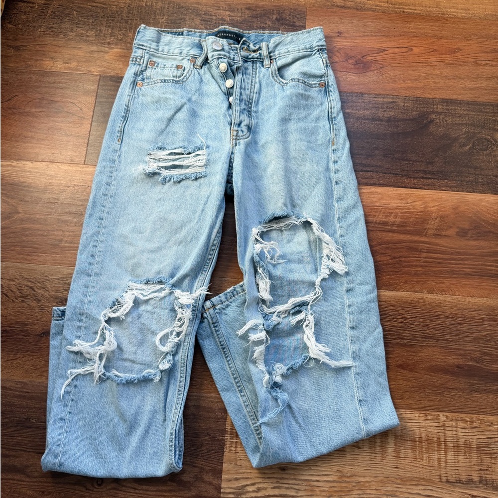 Aeropostale Ripped Light Blue Boyfriend Jeans